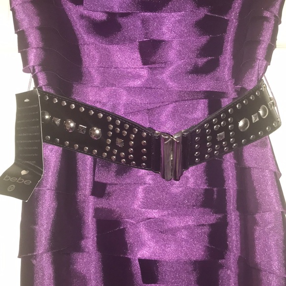 NWT Bebe Mini Strapless Purple Party Dress Small S - Picture 4 of 8